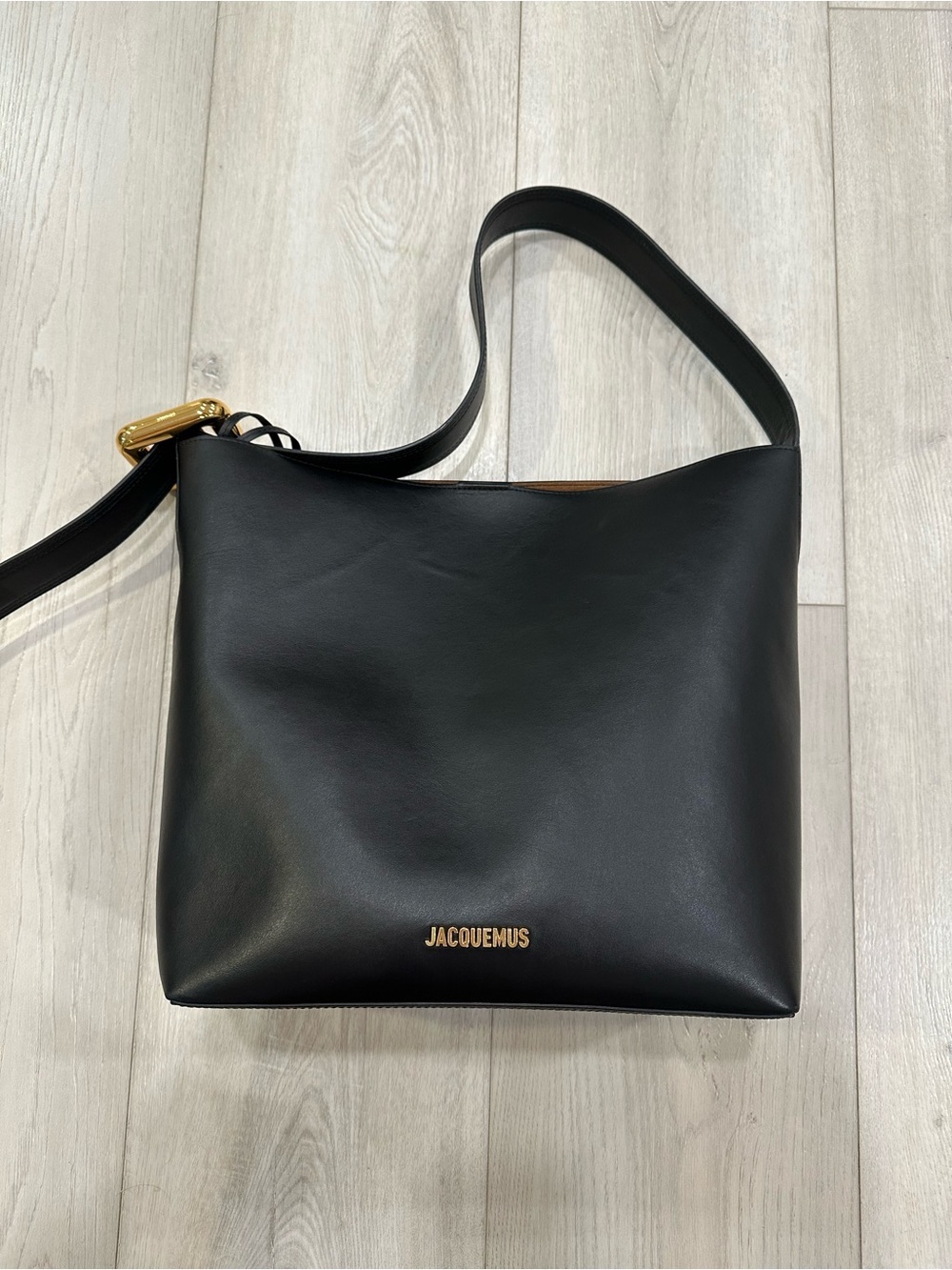 Jacquemus Le Regalo Black Leather Shoulder Bag w/ Removable Pouch & Tags